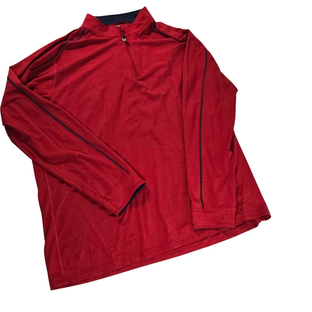 Tasc Performance Mens 3XL Red Bamboo Organic Cotton Quarter Zip Pullover FA21